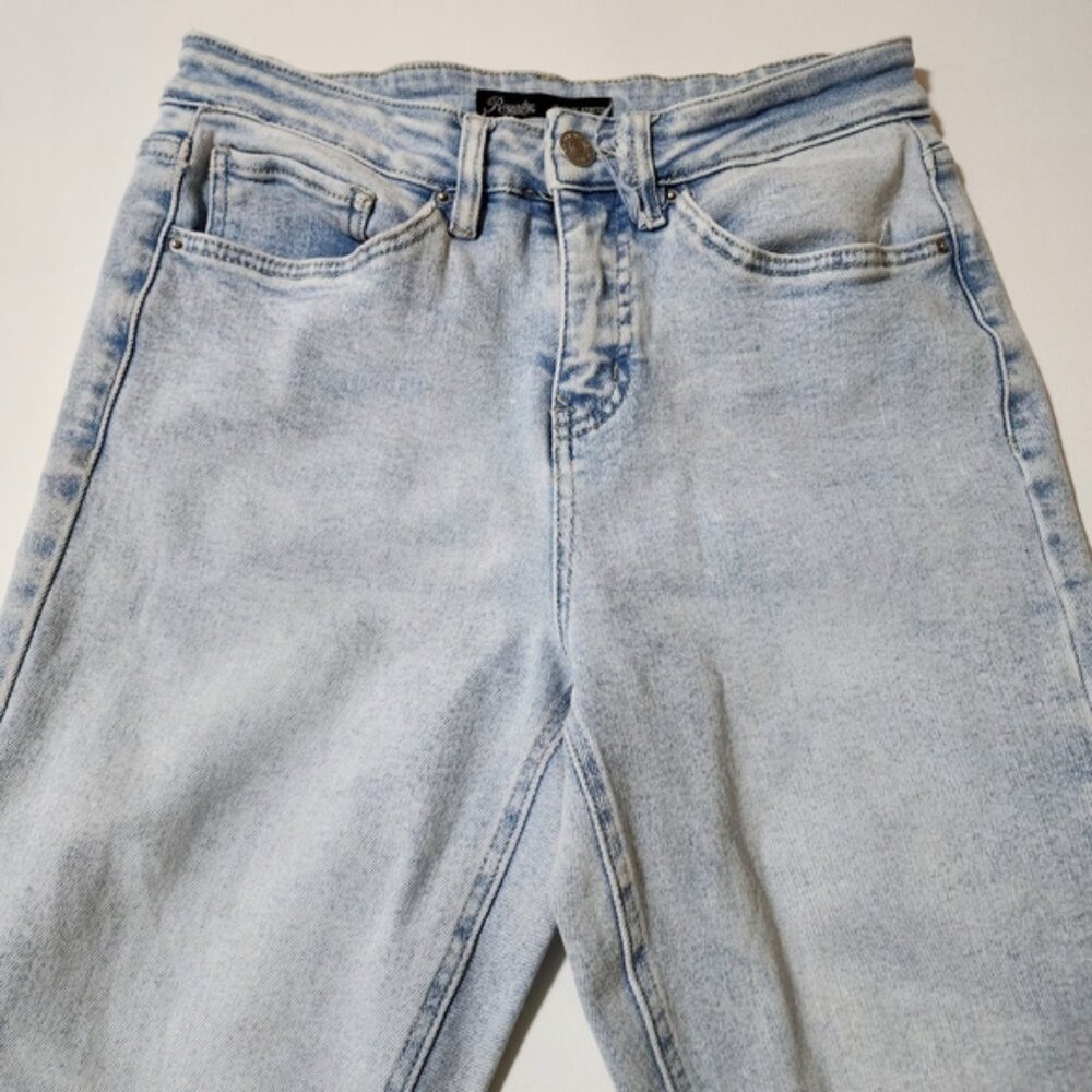 Royalty Upcycled Patchwork Light Wash High Rise F… - image 3